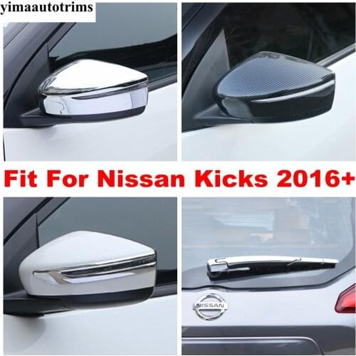 Car Rearview Mirror Strip / Caps / Rear Window Wiper Cover Trim Exterior Kit Decor Accessories Fit For Nissan Kicks 2016 - 2021