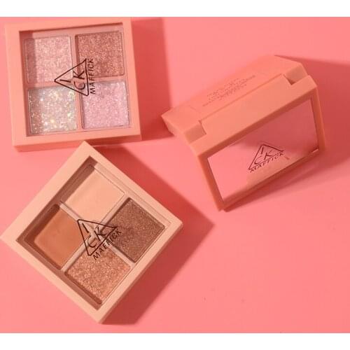 Hot Sell 4 Colors Multicolor Diamond Glitter Shining Long Lasting Makeup Moist Beautiful Shining Korean Palette Matte Eyeshadow