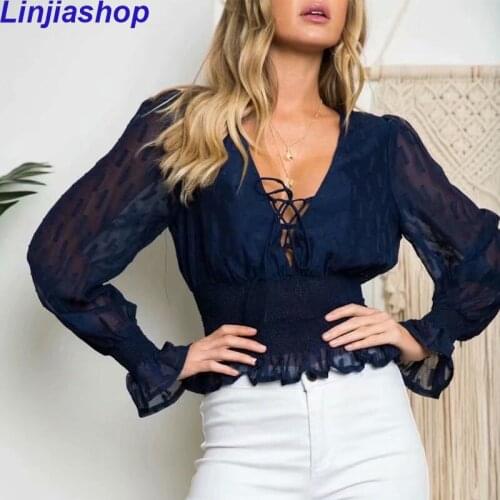 Linjiashop Transparent Blouses