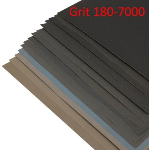 2pcs Sandpaper 9"x11" 180 to 7000 Grit Abrasive Paper Sheets Wet Dry for Metal Wood Jewelry Auto Craft Finish Polishing Sanding
