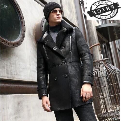 Mens High Quality Fur Coat Natural Sheep Shearling Mens Jacket Casual Men Clothing Fashion Winter 2021 Hommes Veste 5a5a