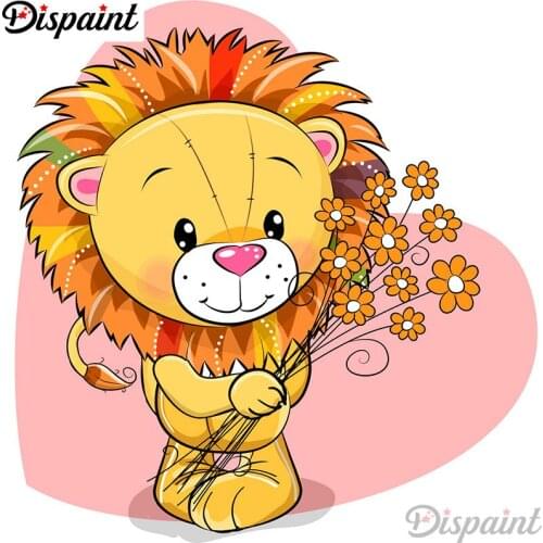 Dispaint Full Square/Round Drill 5D DIY Diamond Painting "Cartoon lion" Embroidery Cross Stitch 3D Home Decor A12383