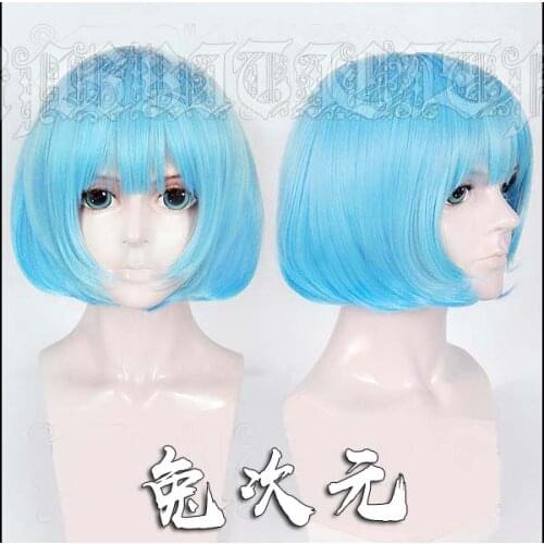 Game Dead Or Alive NiCO Wig Cosplay Blue Bob Short Heat Resistant Synthetic Hair + Wig Cap
