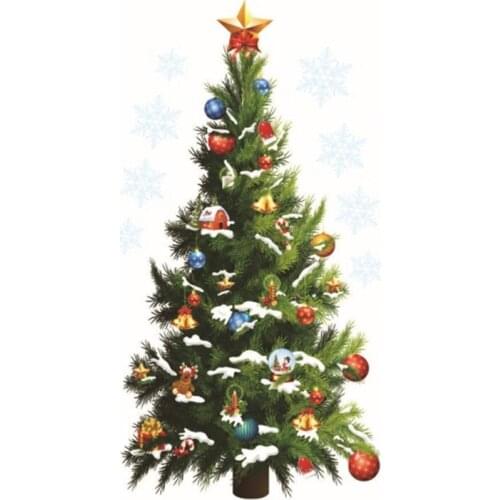 Xmas poster stickers snowflake Christmas Tree 3d wall art vinyl mural for home shop decoration Festival puzzle wallpaper 70*50cm
