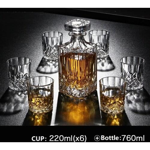 Russia Vodka Decanter Whiskey Bottle Crystal Glass Wine Beer Containers Glass Bottle Glass Cup Home Bar Tools Decoration