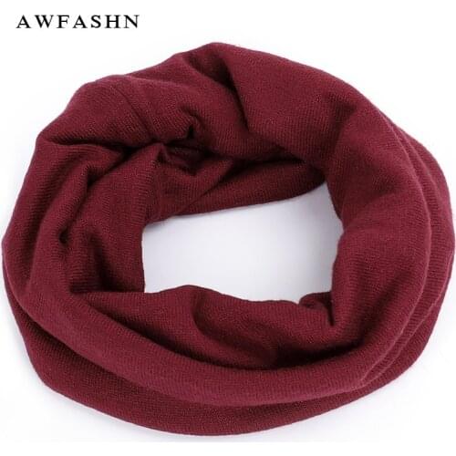 2019 New Winter Luxury Cashmere Ladies Scarf Women Fashion Solid Color Neck Warmer Ring Scarf Wool Scarves Kerchief Comfortable
