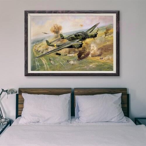 T061 War Plane Flight Operations Retro Classic Painting 72 Custom Silk Poster Home Deco Wall Art Christmas Gift