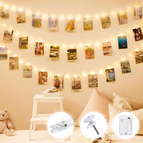 LED photo clip string lights/light stand Indoor fairy string lights for hanging photo picture cards decoration party wedding