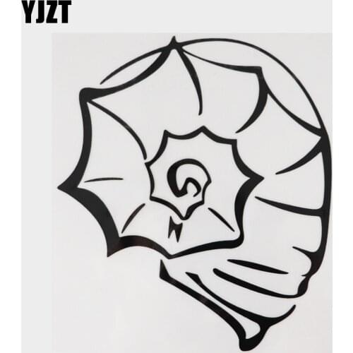 YJZT 12.9CM×14.6CM Amusing Marine Sea Vinyl Conch Decal Car Stickers 13D-1284