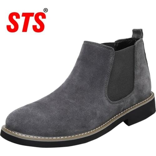 2019 Winter Genuine Leather Chelsea Boots Women Autumn Winter Ankle Boots Bota Masculina Scarpe Uomo Invernali Bottine Homme