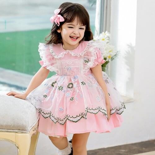 2021 summer new girls' dress party dress childrens Spanish Princess cake skirt birthday holiday wedding party childrens wear