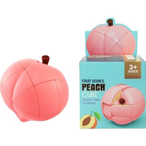 3X3X3 Magic Fruit Cube Mini Game Box Simmulation Orange Peach Pear Magic Cube Puzzle Durable Educational Toys for Children Adult