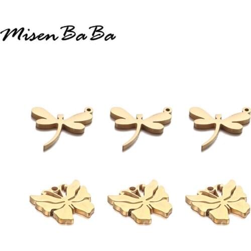 5Pcs/Lot Stainless Steel Cute Dragonfly Butterfly Accessories For Jewelry DIY Making Necklaces Handmade Pendants