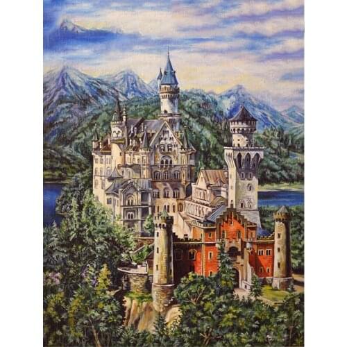 5D Diamond Painting Neuschwanstein Cross Stitch Handmade Diamond Embroidery Germany Art Full Square Drill Home DecorationZP-4473