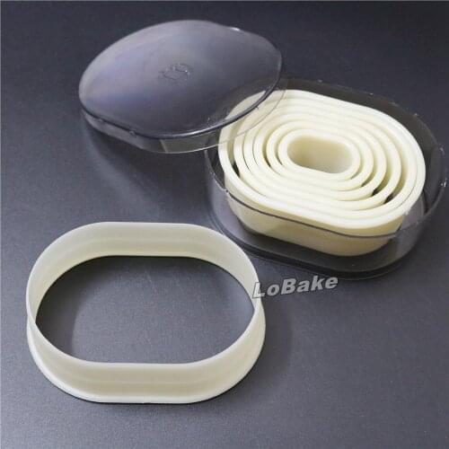 7pcs/set) Flat edge Oval Shaped High Grade Nylon Plastic cookie cutter decor for Baking Mold cake decoracao DIY pastry moulds