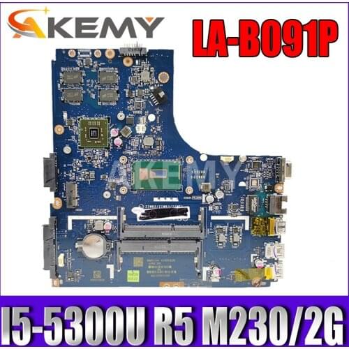 Akemy 100% Tested Laptop motherboard for Lenovo E40-80 ZIWB2/ZIWB3/ZIWE1 LA-B091P CPU I5-5300U GPU R5 M230/2G