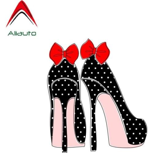 Aliauto Personality High Heels Ribbons Sexy Girl Car Sticker Waterproof Reflective Creative Decal Accessories PVC,12cm*10cm