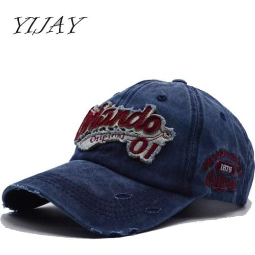 YIJAY Washed baseball caps dad casquette women snapback caps bone hats for men fashion vintage gorras letter cotton cap