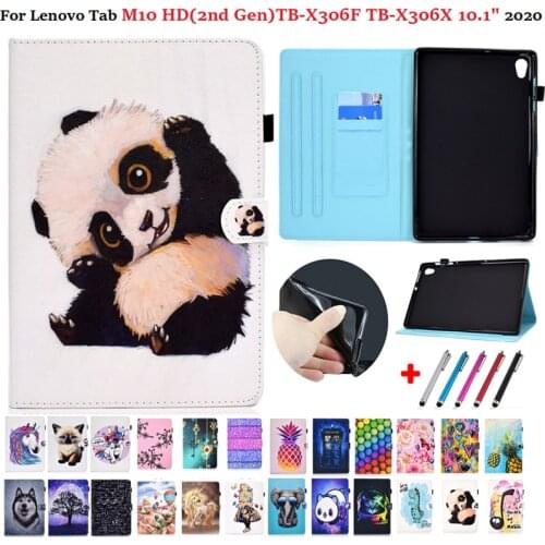 For Lenovo Tab M10 HD 2nd Generation Case Coque 10.1" PU Leather Stand Tablet For Funda Lenovo Tab M10 HD Gen 2 TB X306F Case