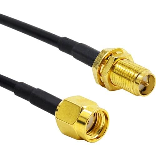 CHIPAL 3M RG174 RP-SMA WiFi Extension Cable Male to Female Feeder Wire Pure Copper for Coaxial Wi-Fi Network Card Router Antenna