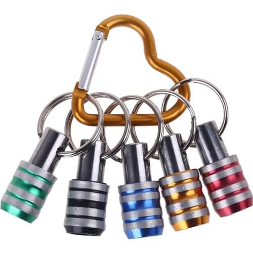 5Pcs 1/4inch Hex Shank Screwdriver Bits Holder Extension Bar Drill Screw Adapter Quick Release Keychain