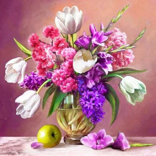 Evershine Diamond Embroidery Lily Cross Stitch Full Square Round Drill 5D DIY Diamond Painting Flower Mosaic Art Home Decoration