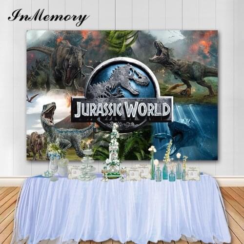 InMemory Jurassic Park Photographic Background Dinosaur Boy Birthday Party Backdrops Photo Booth Props Cake Table Decoration