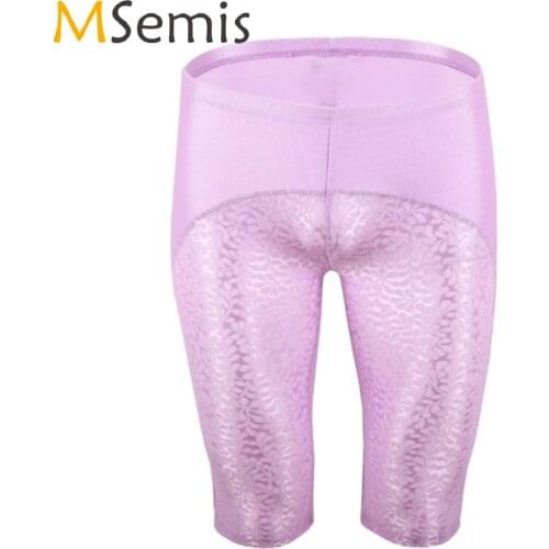 Gay Mens Sexy Lingerie Underwear Lace Patchwork Erotic Boxers Shorts Underpants Elastic Waistband Short Leggings