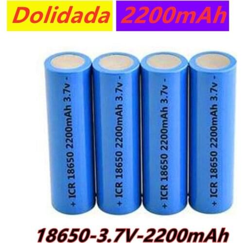 Icr18650 lithium battery 2200 mah 3.7 v li-ion rechargeable pkcell battery 18650 batteria flat top batteries