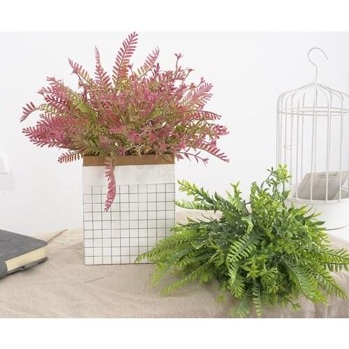 1pc Artificial Plant Branch Lifelike Plastic Faux Plant Bouquet Wedding Decor Leaf Stem Branch Office Home Garden Ornaments