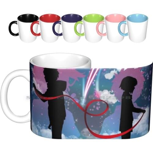 Your Name Ceramic Mugs Coffee Cups Milk Tea Mug Anime Cartoon Animation Movie Movies Film Your Name Kimi No Nawa Love Blue