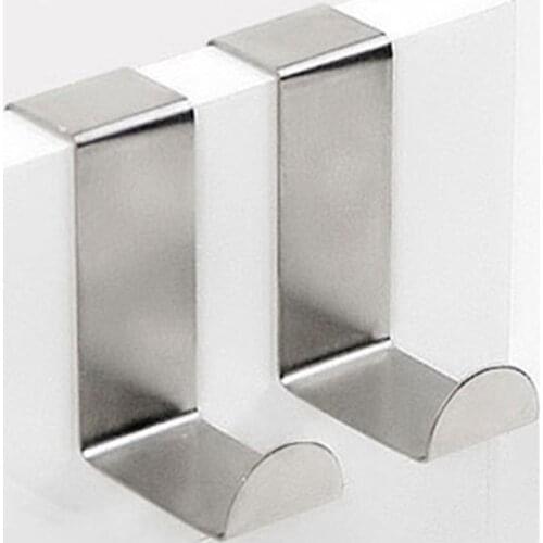 Over The Door Hooks Hanging Towel Rack Stainless Steel Multiple Use Z Shaped Cabinet Door Hooks Storage Organizer