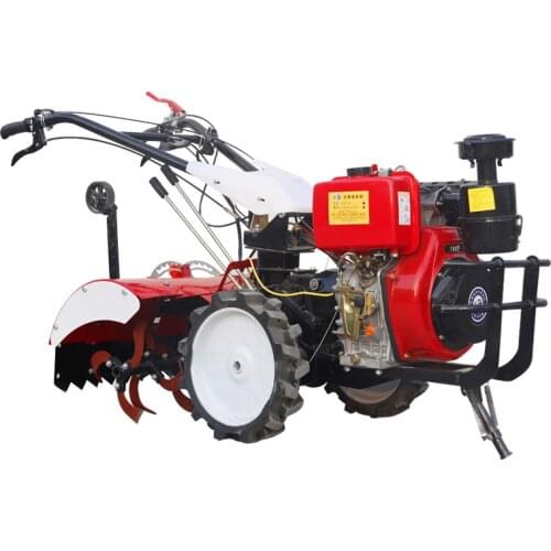 Small tractor trencher soil tillage machine rotary tiller 7.5 horsepower gasoline diesel engine