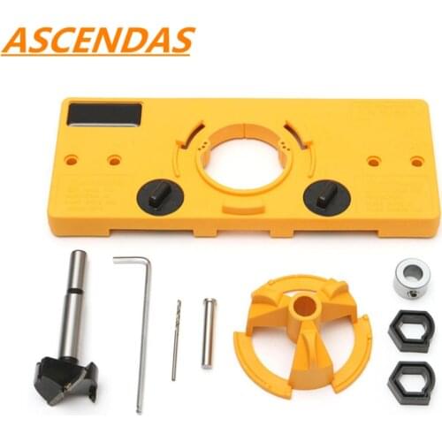 ASCENDAS 35mm Cup Style Hinge Jig Drill Guide Cabinet Door Installation Hole Locator TP-0165