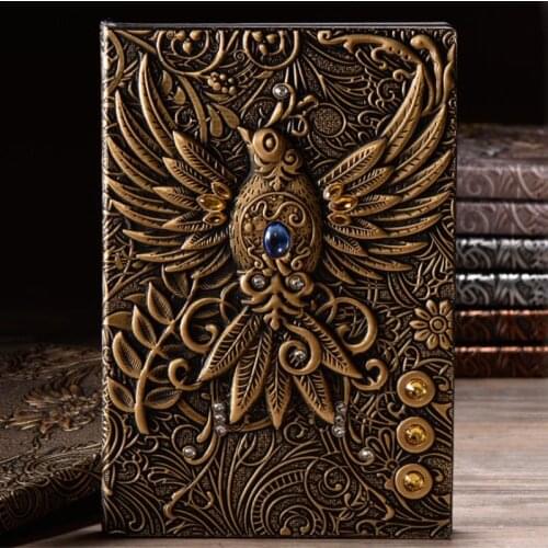 New European retro three-dimensional embossed Phoenix notebook custom PU Notepad Travel diary book
