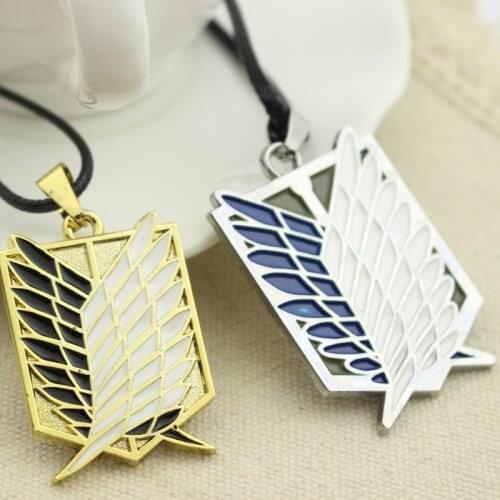 3 Color Hot Anime Attack on Titan Necklace Wings of Liberty Pendant Shingeki No Kyojin Cosplay Choker Survey Corps Jewelry