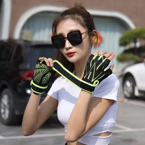 Ladys Fingerless Five-fingered Cycling Gloves Cycling Gear Gloves Cotton Slip-resistant Sports Green Pink Black Purple Brown