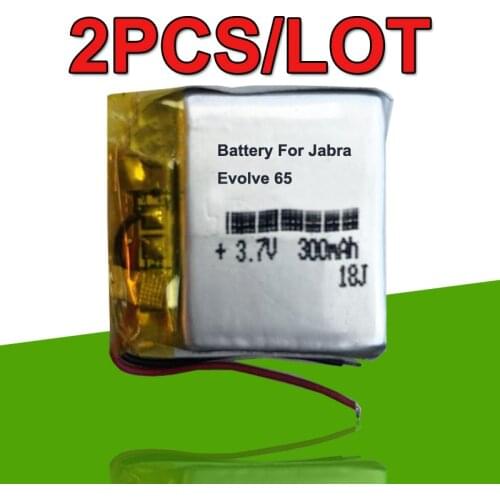 2PCS/Lot 300mAh AHB472625PLT Rechargeable Li-po Li-polymer Li Ion Battery For Jabra Evolve 65 Batterie Accumulator AKKU