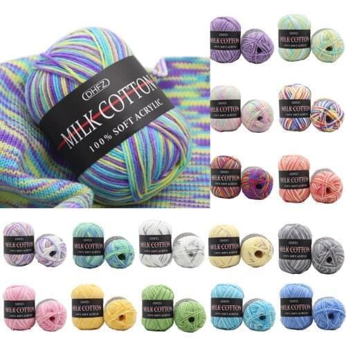 20 Colors Hand Knitted Yarn 3 Segments DIY Craft Knit Milk Soft Double Knitting Crochet Sweater Scarf Hat Cotton Wool Yarn