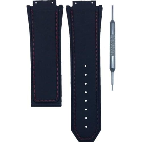 30mm Silicone Rubber Watch Band Black Wristband Replacement Strap Waterproof Sport Strap Without Buckle With Watch Accessories