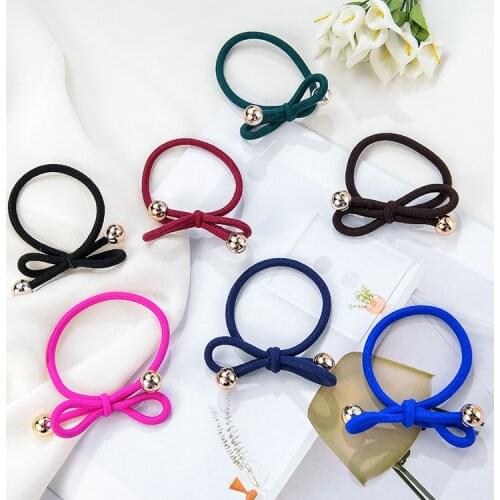 6 PCS/lot Hot Sale Hair Accessories Gold Pearl Elastic Rubber Bands Headwear For Women Girl Ponytail Holder Hair Scrunchy