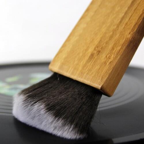 Bamboo Handle Cleaning Brush Soft Brush Cleaner Dust Remover for Vinyl LP Player Accessories