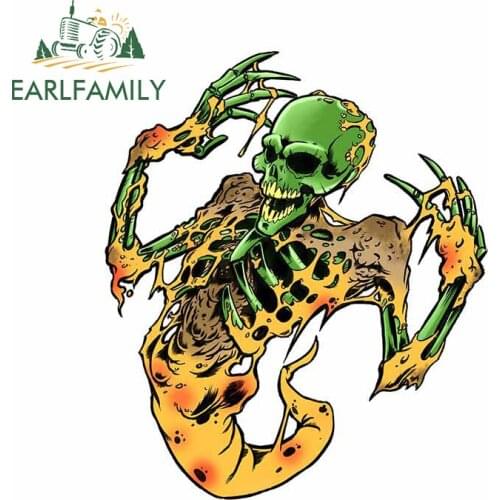 EARLFAMILY 13cm x 11cm for Pizza Zombie Car Sticker Motorcycle Helmet Family Creative Personality Bumper Waterproof Trunk Decal