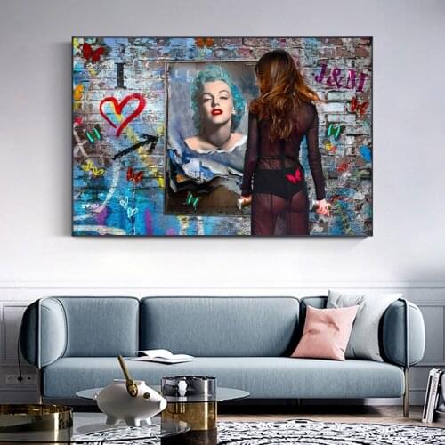 Modern Monroe HD Graffiti Artwork Picture On Canvas Prints Street Art Sexy Girl Wall Painting Poster For Home Decor Living Room