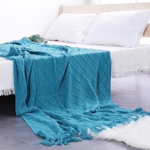 Sofa Knitted Throw Thread Blanket With Tassel For Sofas Bedding Coverlet Office Nap Air Condition Cover Blanket Bedspread