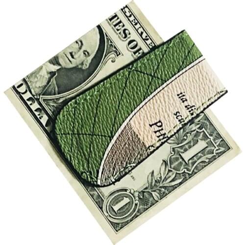 High Quality Unisex Map Pattern Mini Faux Leather Magnetic Cash Money Clip Holder Storage Bag Cash Clamp Holder Wallet i-clip