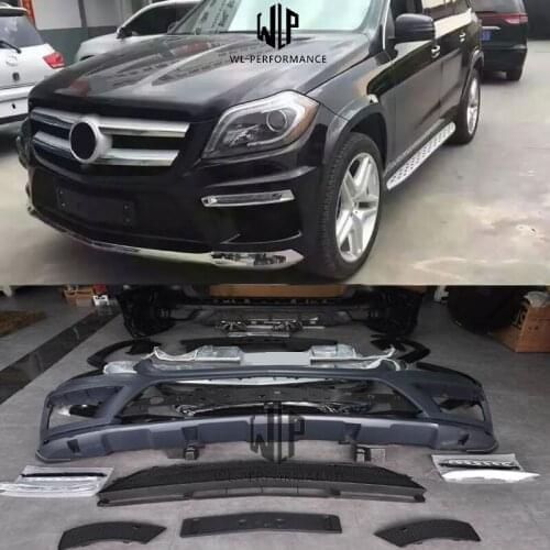 X166 GL500 PP Car Body Kit Front Rear Bumper Rear diffuser With Exhaust Tail throat For Mercedes-Benz GL63 AMG Style 13-16