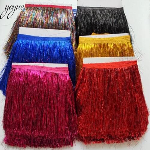 1 Yards/lot Plastic Fringe Tassel Trimming Lace Latin Dress Macrame Samba Dance Clothing Lace Polyester Single Band 10cm width