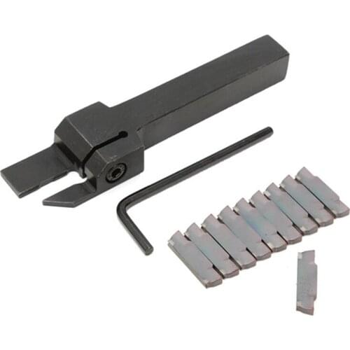 10pcs MGMN300 Inserts + MGEHR1212-3 Lathe Cut-Off Grooving Parting Tool Holder Wrench Turning Tool Set Wood Metalworking Kit