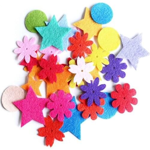 100 Sheet Wool Felting Flowers DIY Craft Felt Kit Needle Felting Sewing Patch on Clothing Home Decor Felt Flowers Christmas Felt